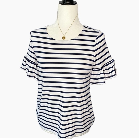 Charter Club Tops - Charter Club Petite Women's Preppy Blouse Short Sleeve Exaggerated Ruffle